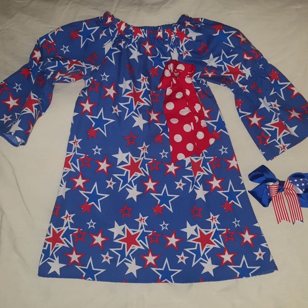4th of July/ Independence Day Dress & Bow